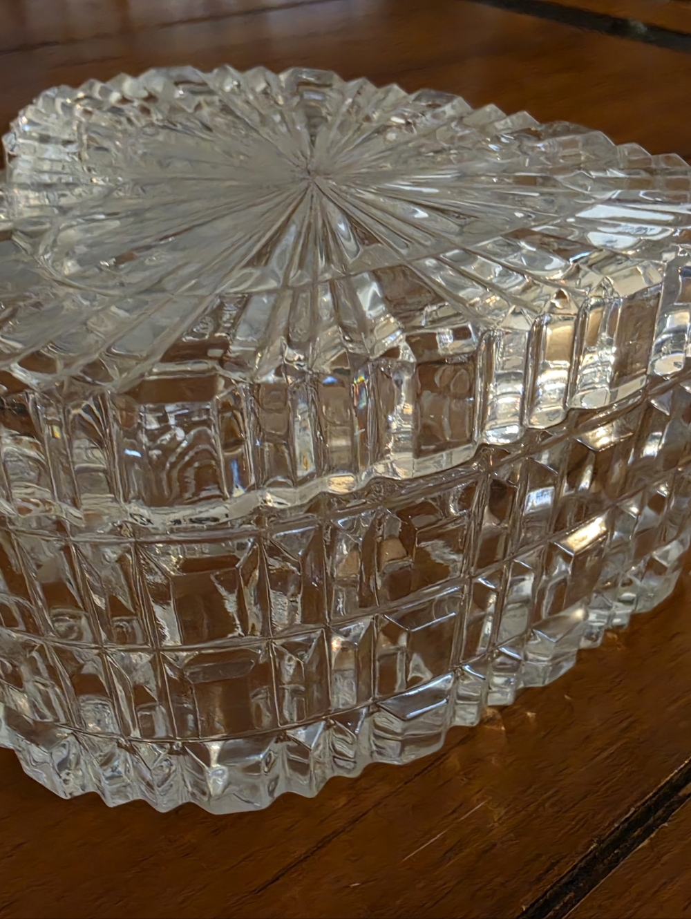 Vintage Crystal Glass Heart Trinket Dish - Picture 5 of 7